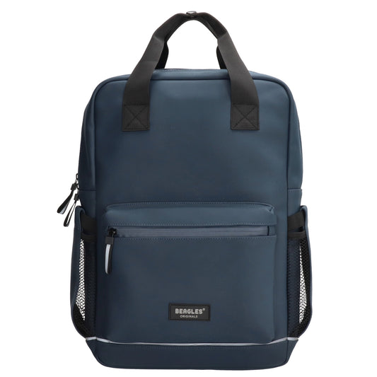Schul-| Businessrucksack 40 x 37cm wasserabweisend in Blau mit Reißverschluss - leder-accessoires.com