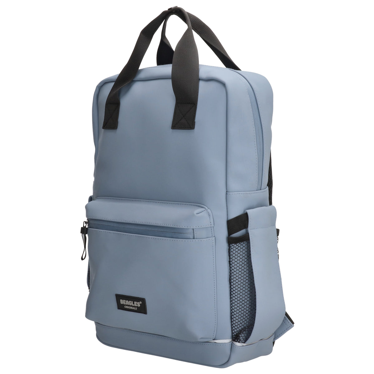 Schul-| Businessrucksack 40 x 37cm wasserabweisend in Hellblau mit Reißverschluss - leder-accessoires.com