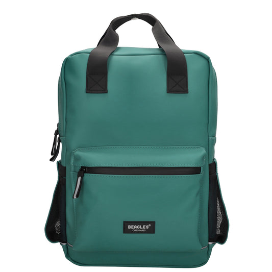 Schul-| Businessrucksack 40 x 37cm wasserabweisend in Petrol mit Reißverschluss - leder-accessoires.com