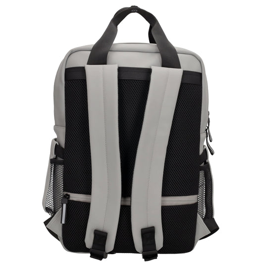 Schul-| Businessrucksack 40 x 37cm wasserabweisend in Hellgrau mit Reißverschluss - leder-accessoires.com