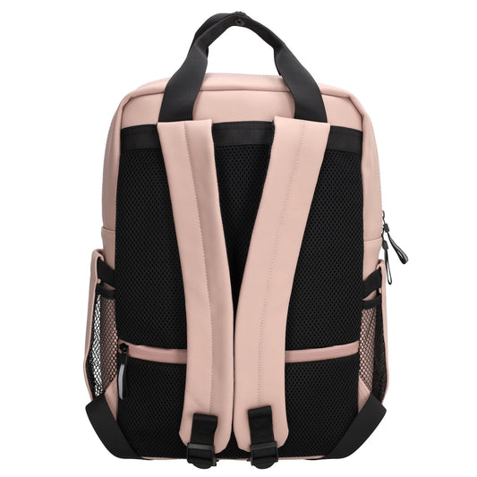 Schul-| Businessrucksack 40 x 37cm wasserabweisend in Altrosa mit Reißverschluss - leder-accessoires.com