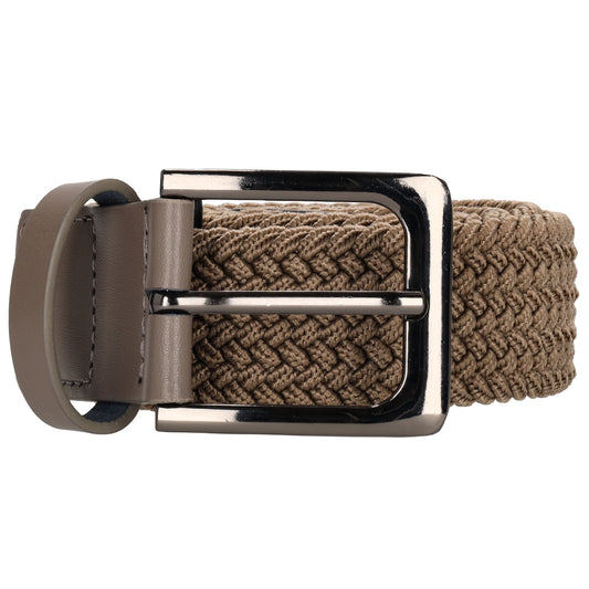 Stretchgürtel|Bandgürtel 35mm in Taupe mit Dornschließe - leder-accessoires.com