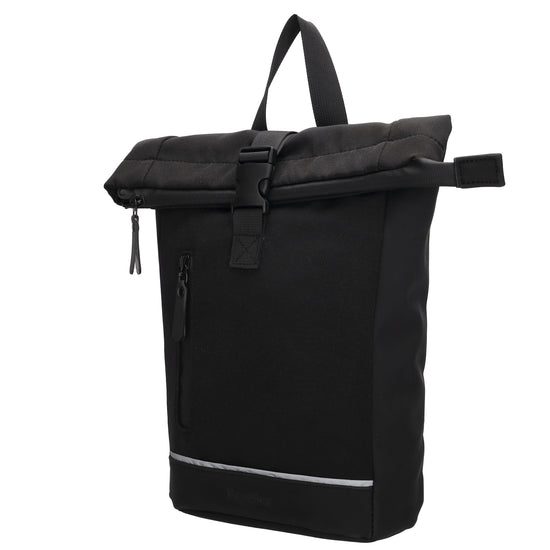 Rucksack 38x29cm in Schwarz mit Überschlag und Reißverschluss - leder-accessoires.com