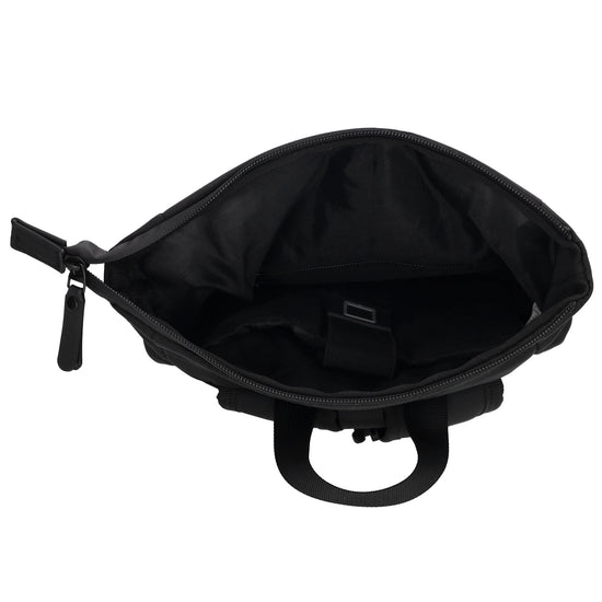 Rucksack 38x29cm in Schwarz mit Überschlag und Reißverschluss - leder-accessoires.com