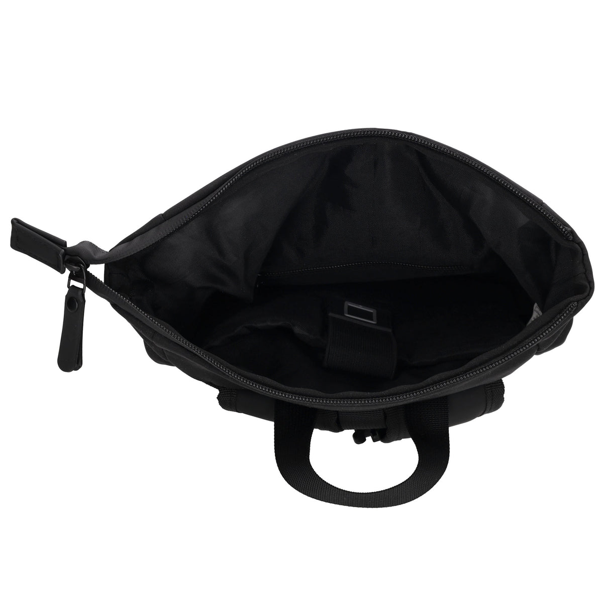 Rucksack 38x29cm in Schwarz mit Überschlag und Reißverschluss - leder-accessoires.com