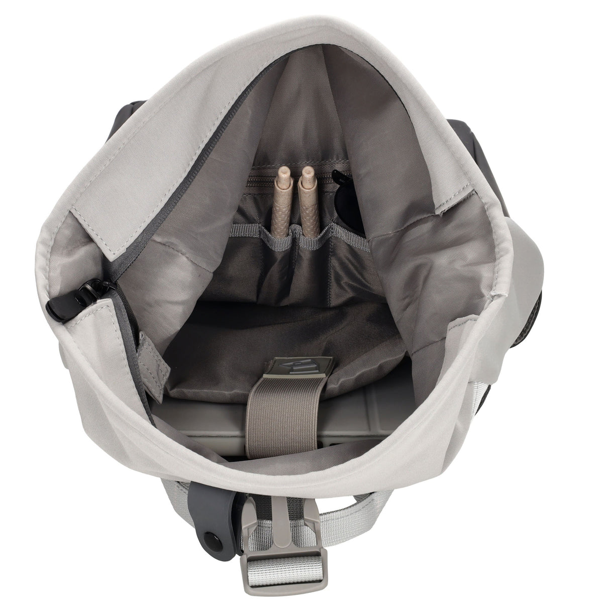 Laptoprucksack 53x28cm in Grau|Schwarz mit zusätzlichen Griffen - leder-accessoires.com