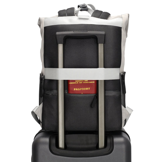 Laptoprucksack 53x28cm in Grau|Schwarz mit zusätzlichen Griffen - leder-accessoires.com