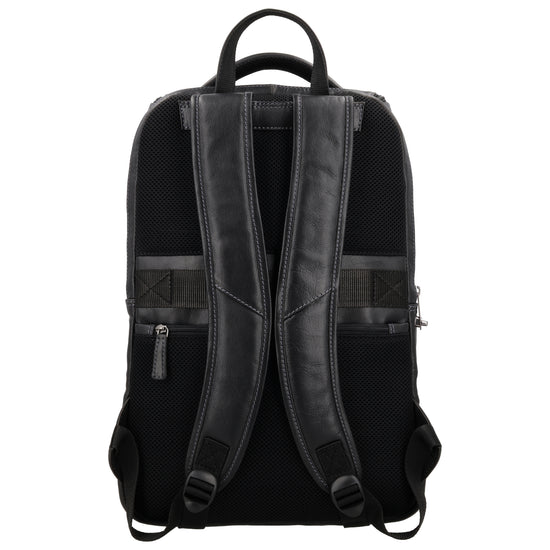 Laptop| Business Rucksack aus Leder in Schwarz mit Überschlag - leder-accessoires.com