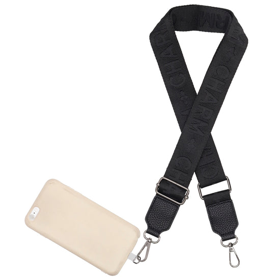 Handy- & Taschen-Schulterriemen 140x40cm Schwarz – Stylischer Phone Strap - leder-accessoires.com