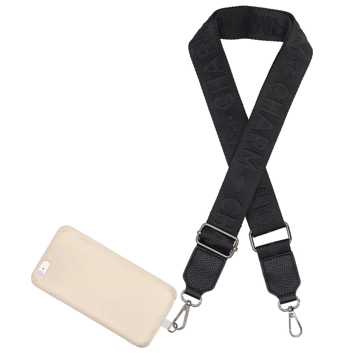 Handy- & Taschen-Schulterriemen 140x40cm Schwarz – Stylischer Phone Strap - leder-accessoires.com