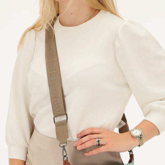 Schulterriemen Taupe 140x40cm für Handy & Tasche – Eleganter Phone Strap - leder-accessoires.com