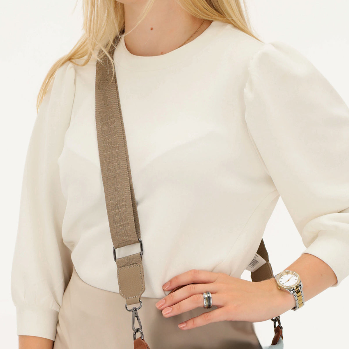 Schulterriemen Taupe 140x40cm für Handy & Tasche – Eleganter Phone Strap - leder-accessoires.com