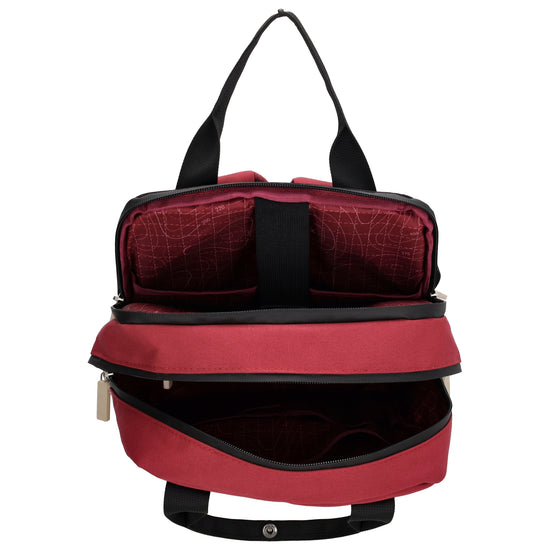 Rucksack 33 x 23,5 x 9cm in Burgunder aus Nylon|Polyester - leder-accessoires.com