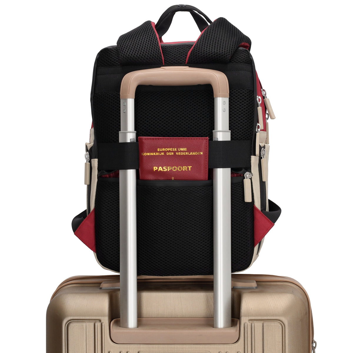 Rucksack 33 x 23,5 x 9cm in Burgunder aus Nylon|Polyester - leder-accessoires.com
