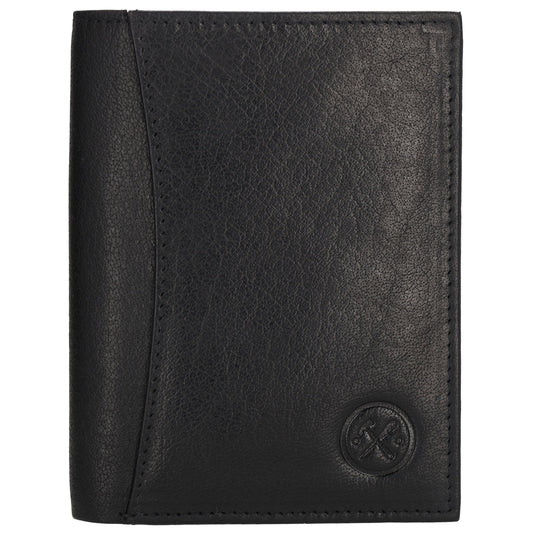 Geldbörse Hochformat 9x12cm in Schwarz aus Leder - leder-accessoires.com
