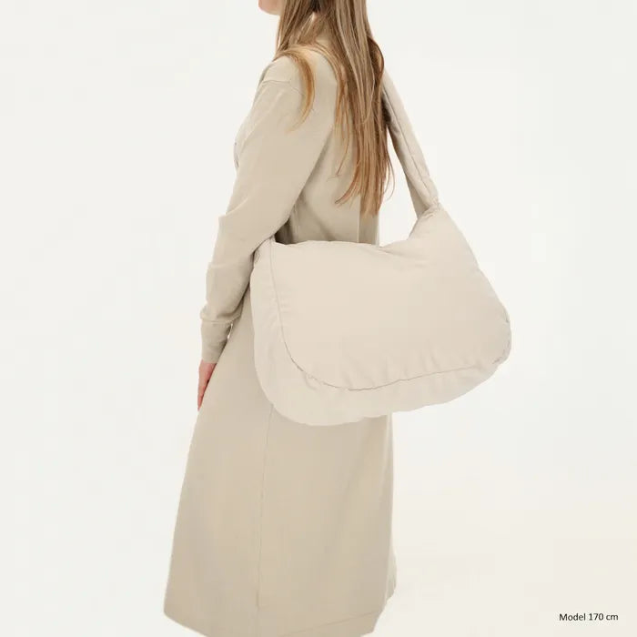Schultertasche 35x32cm Creme aus Nylon|Polyester - leder-accessoires.com