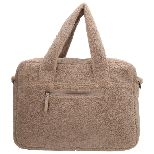 Teddy-Wickeltasche 40x28cm in Taupe – Eleganter Alltagshelfer - leder-accessoires.com