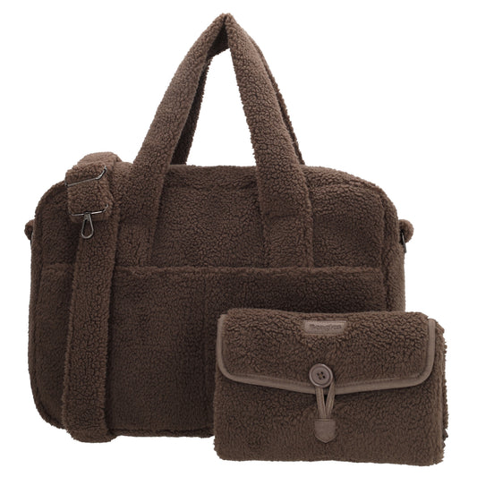 Teddy-Wickeltasche 40x28cm in Braun – Warmer, funktionaler Begleiter - leder-accessoires.com