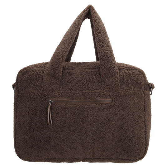Teddy-Wickeltasche 40x28cm in Braun – Warmer, funktionaler Begleiter - leder-accessoires.com