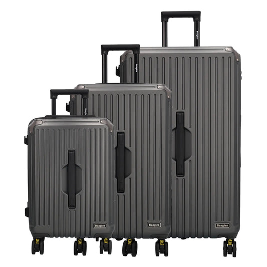 Reisetrolley|Hartschalenkoffer im SET 76|66|57cm in Anthrazit mit 4-Rad