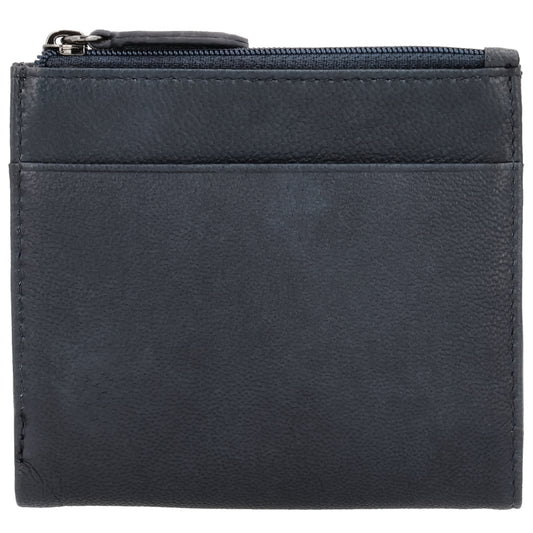 Portemonnaie Blau mit Karten- und Münzfach - leder-accessoires.com