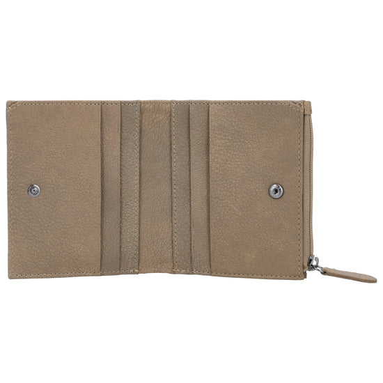 Portemonnaie Taupe mit cleverer Innenaufteilung - leder-accessoires.com
