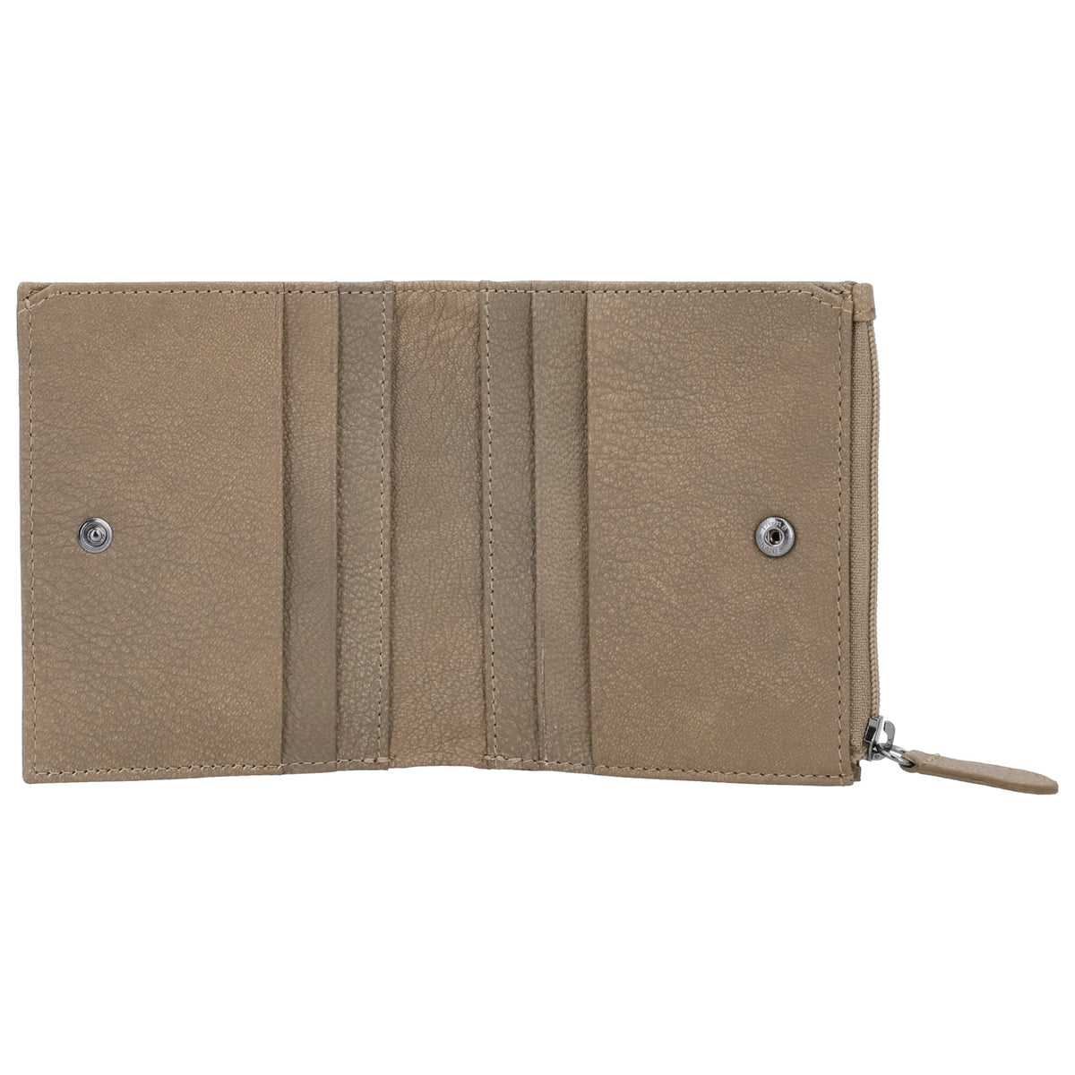 Portemonnaie Taupe mit cleverer Innenaufteilung - leder-accessoires.com