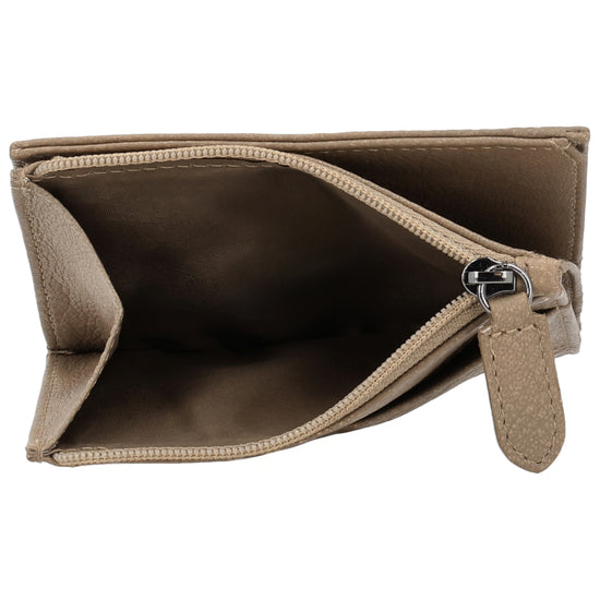 Portemonnaie Taupe mit cleverer Innenaufteilung - leder-accessoires.com