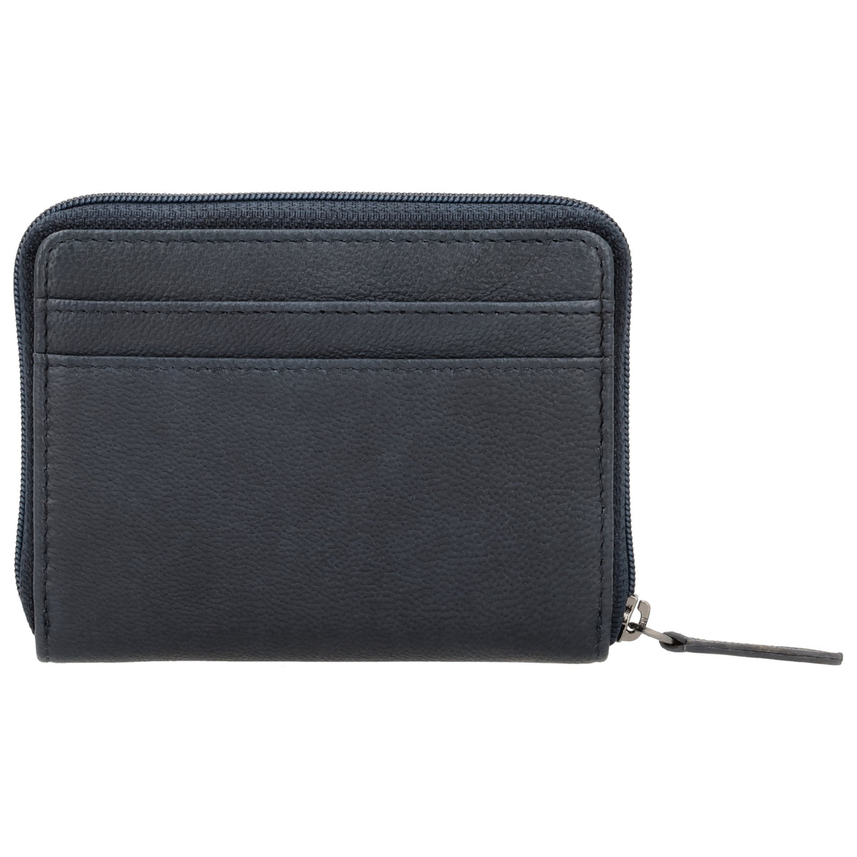 Börse klein in Blau|Marine mit Rundumreißverschluss - leder-accessoires.com