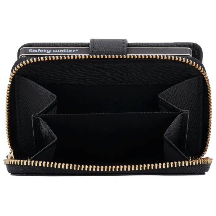 RFID Kartenetui 11x8cm Schwarz kompakt mit Alu-Case - leder-accessoires.com