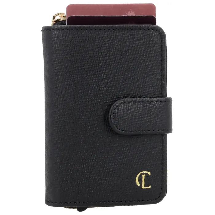 RFID Kartenetui 11x8cm Schwarz kompakt mit Alu-Case - leder-accessoires.com