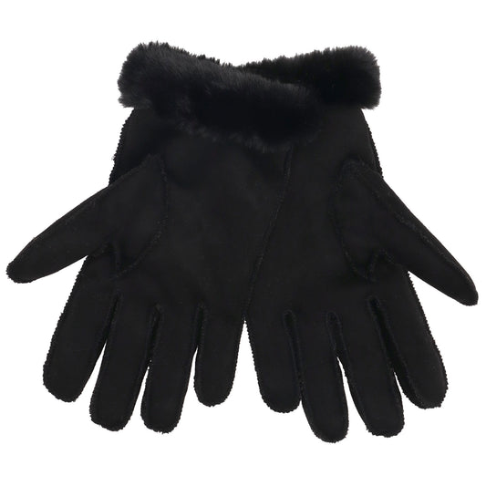 Winterhandschuh in Schwarz in Wildleder-Optik - leder-accessoires.com
