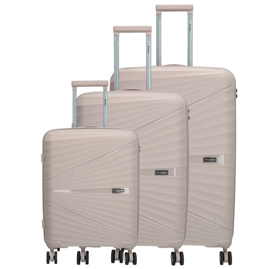 Kofferset Helltaupe 3-teilig 75|65|55cm – Erweiterbar mit TSA-Schloss