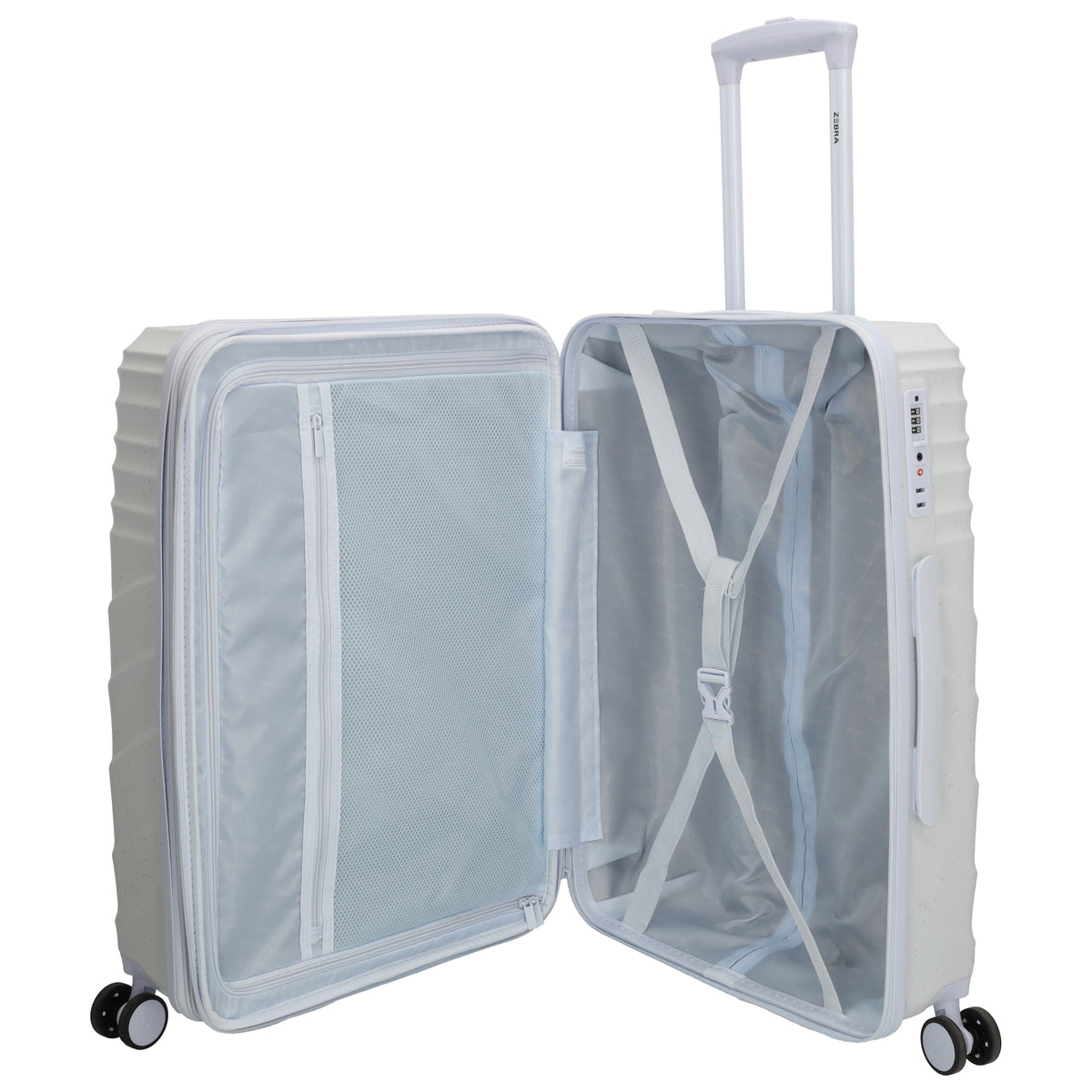 Reisetrolley|Hartschale 64cm in Hellblau mit 4-Rad - leder-accessoires.com