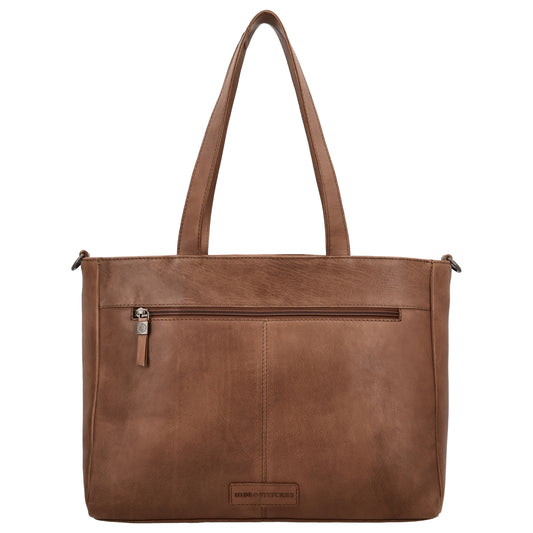Vollleder Shopper in Braun 35x25x10cm im Boho Chic Stil