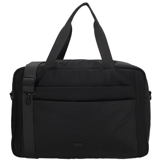 Reisetasche 41 x 28cm in Schwarz mit Aufsteckfunktion - leder-accessoires.com