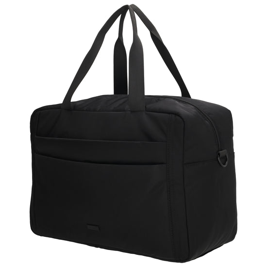 Reisetasche 41 x 28cm in Schwarz mit Aufsteckfunktion - leder-accessoires.com
