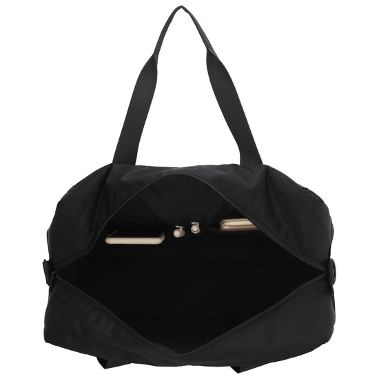 Reisetasche 41 x 28cm in Schwarz mit Aufsteckfunktion - leder-accessoires.com
