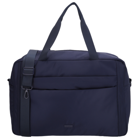 Reisetasche 41 x 28cm in Dunkelblau mit Aufsteckfunktion - leder-accessoires.com