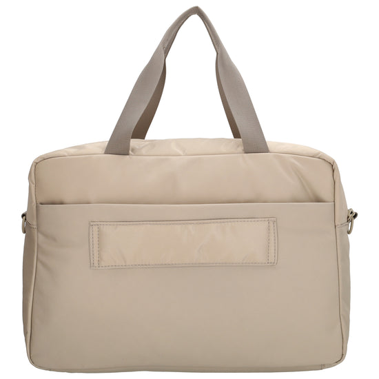 Reisetasche 41 x 28cm in Helltaupe mit Aufsteckfunktion - leder-accessoires.com