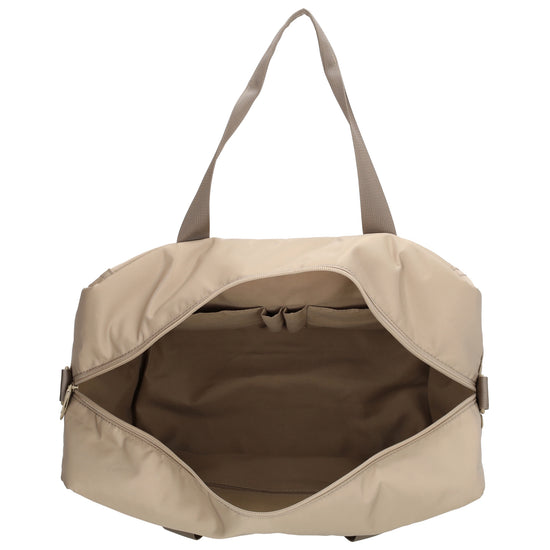 Reisetasche 41 x 28cm in Helltaupe mit Aufsteckfunktion - leder-accessoires.com