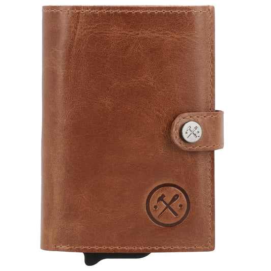 Safety Wallet Cognac – Kartenhalter Leder mit RFID Schutz - leder-accessoires.com
