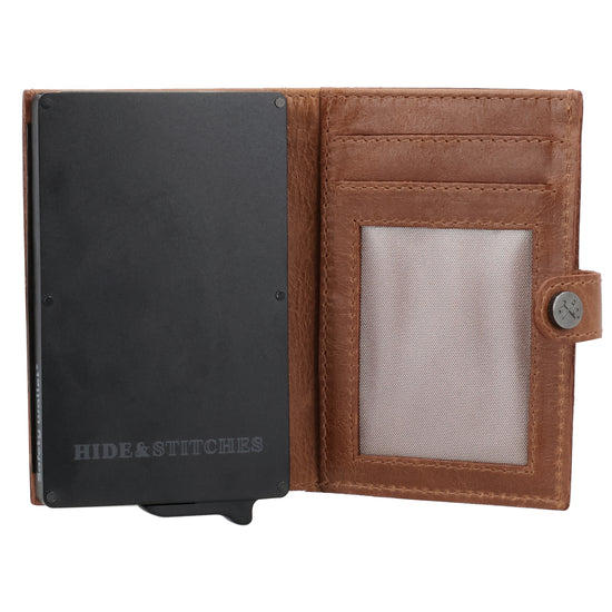 Safety Wallet Cognac – Kartenhalter Leder mit RFID Schutz - leder-accessoires.com
