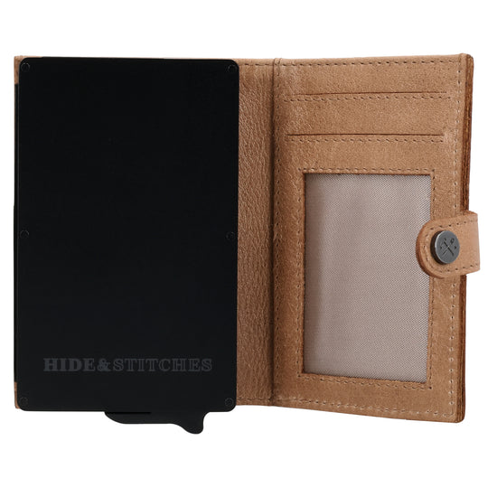 Safety Wallet Natur – Kartenhalter Leder mit RFID Schutz - leder-accessoires.com