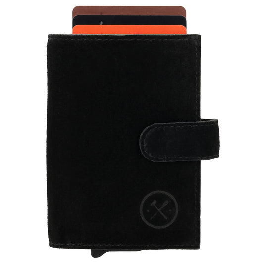 Safety Wallet 7x10cm Schwarz kompakt mit RFID Schutz - leder-accessoires.com