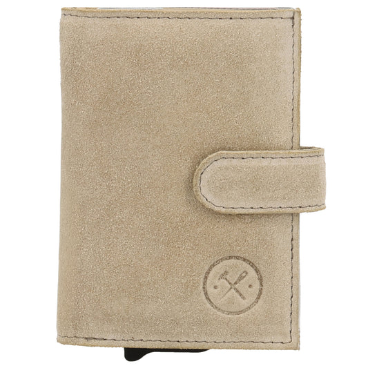 Safety Wallet 7x10cm Sand kompakt mit RFID Schutz - leder-accessoires.com