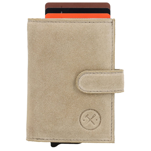 Safety Wallet 7x10cm Sand kompakt mit RFID Schutz - leder-accessoires.com