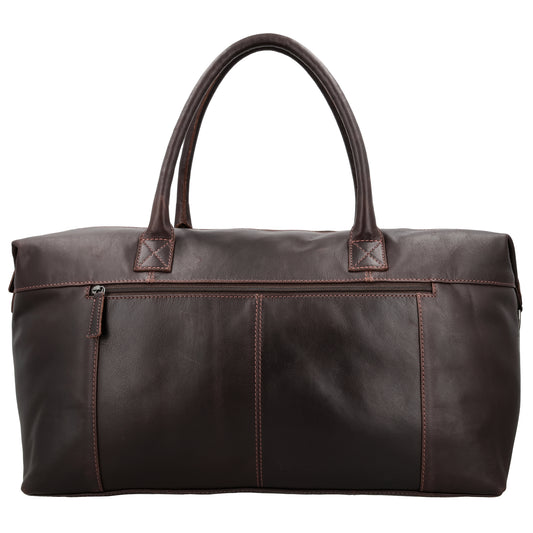 Reisetasche 56 x 33 in Braun aus Leder mit Reißverschluss