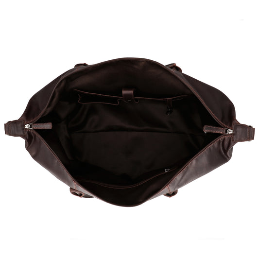 Reisetasche 56 x 33 in Braun aus Leder mit Reißverschluss