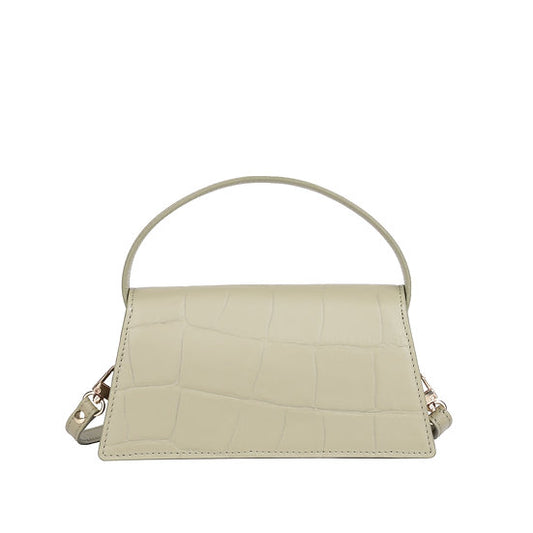 Kurzgrifftasche 22x11cm in Mint mit Krokooptik - leder-accessoires.com